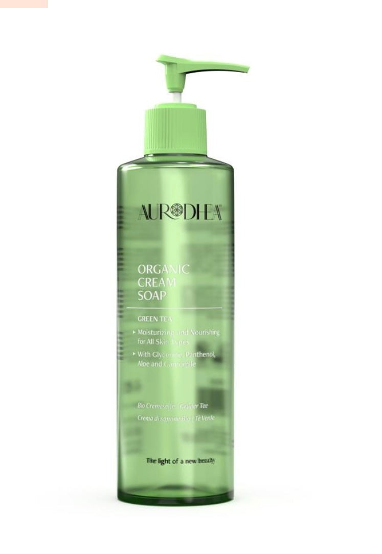 Crème de savon au Thé vert
260 ml | Enrichie en Glycérine, Panthénol, Aloe et Camomille